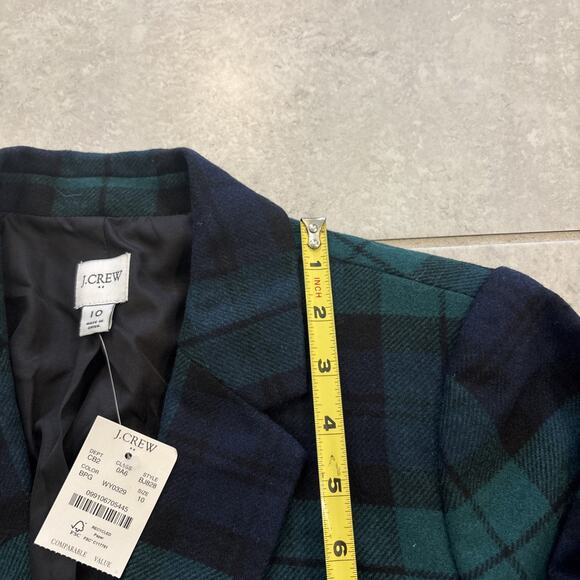 J Crew Schoolboy Blazer Womens Sz 10 Tartan Plaid Gold Buttons Academia NWT - Picture 8 of 12